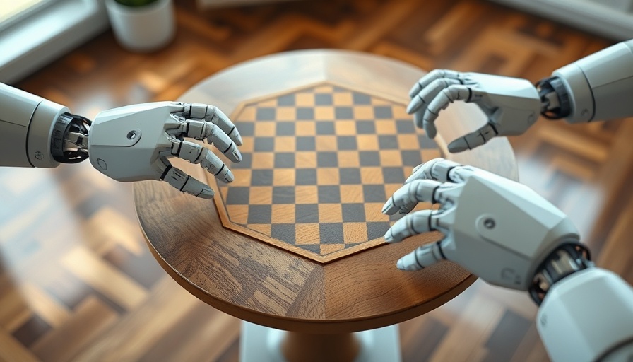 Robotic hands engaged in wooden game; Google DeepMind innovation.