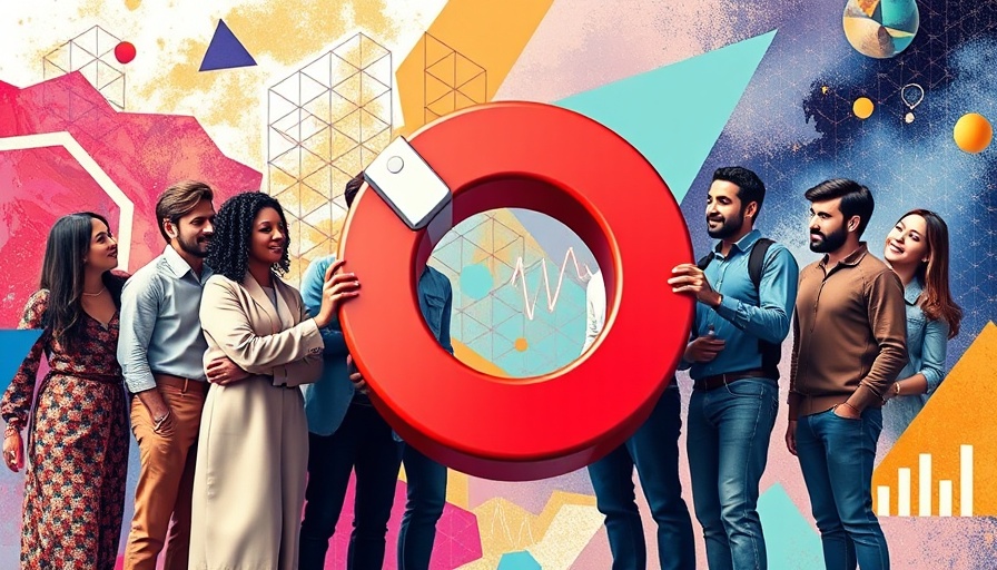 Creative collage of customer journey analytics illustration, vibrant design.