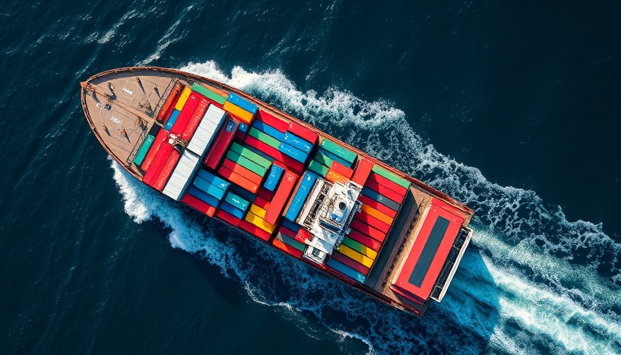 Cargo ship at port illustrating tariffs impact on DIY projects logistics.
