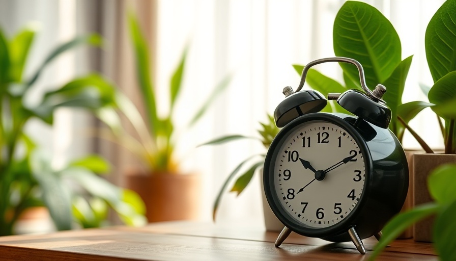 Classic alarm clock on table, symbolizing health impacts of Daylight Saving Time.