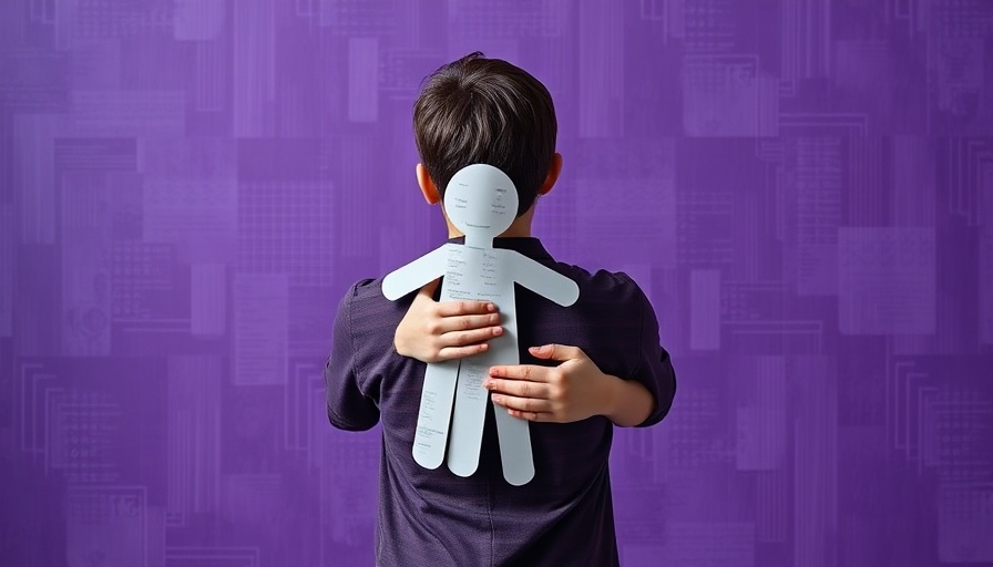 Person embracing text cutout, Emotional Well-Being AI ChatGPT concept