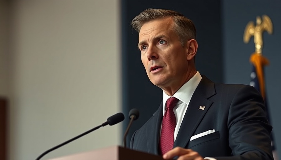 Distinguished man speaking at podium indoors, focusing on global topics.