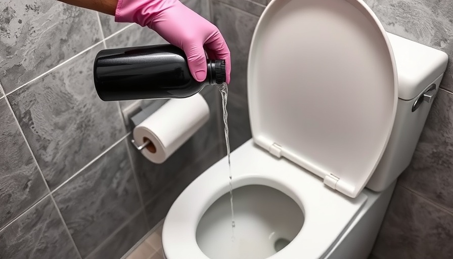 Efficient bathroom cleaning technique with gloves for no-mess toilet plunging solutions.
