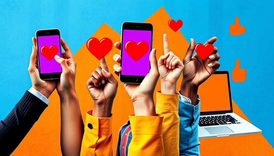 Collage depicting integrated marketing strategies with digital devices and icons.