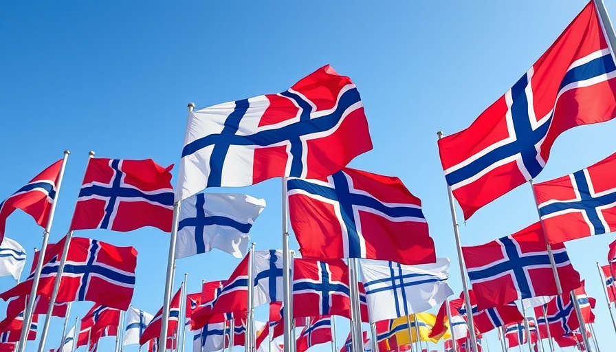 Nordic scaleup stars in TECH5: Vibrant Nordic flags waving.