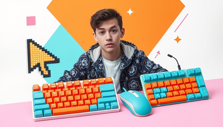 Colorful collage depicting Reddit users with vibrant keyboards and cursor