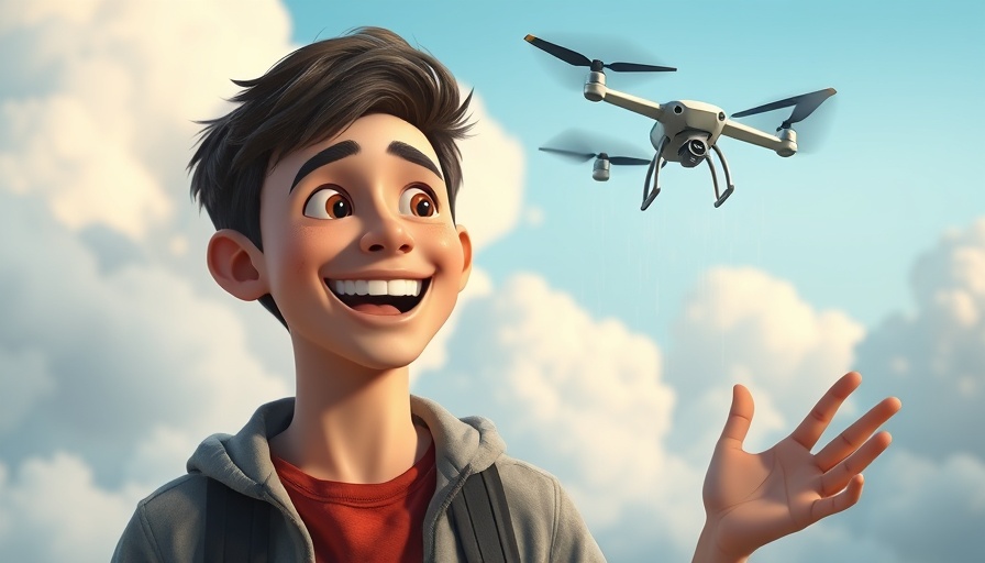 Smiling young man with drones illustrating cloud seeding technology.