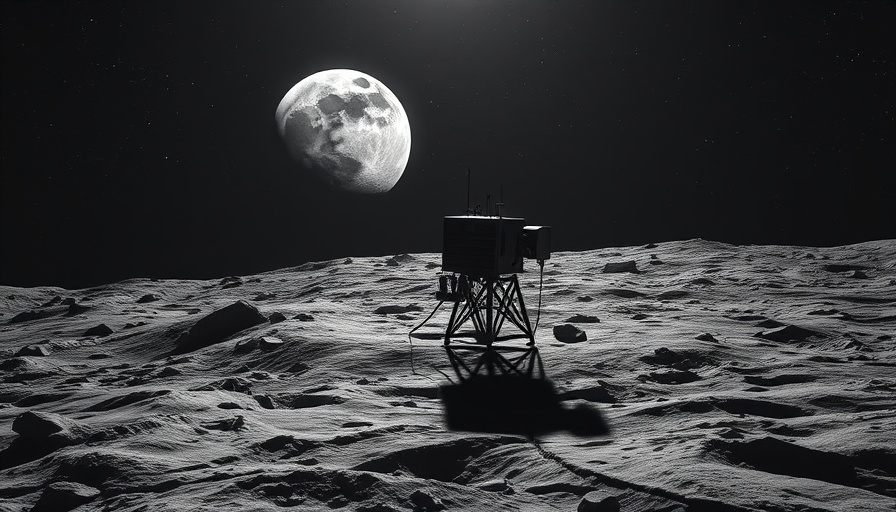 Cosmic radio station on the moon's surface, deep space scene.