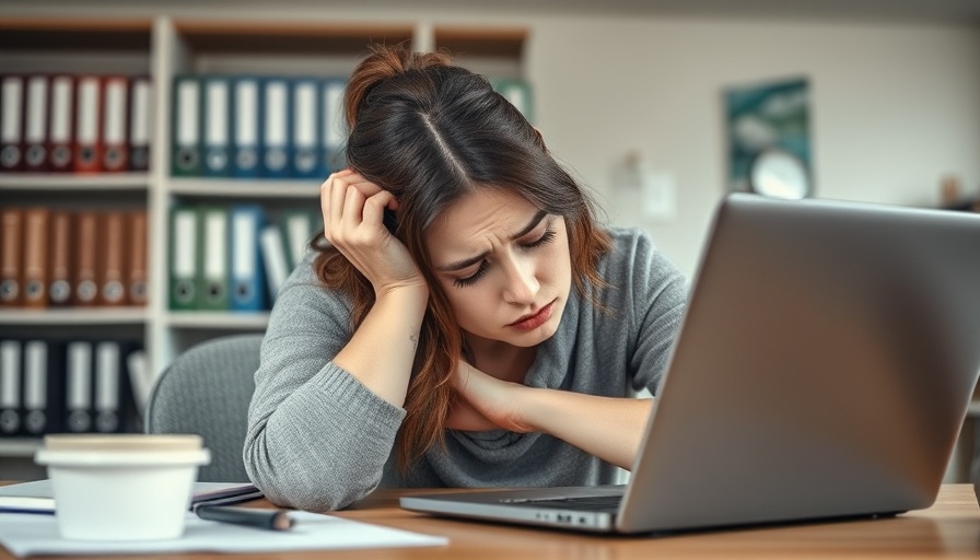 Exhausted European startup founder working long hours in an office.