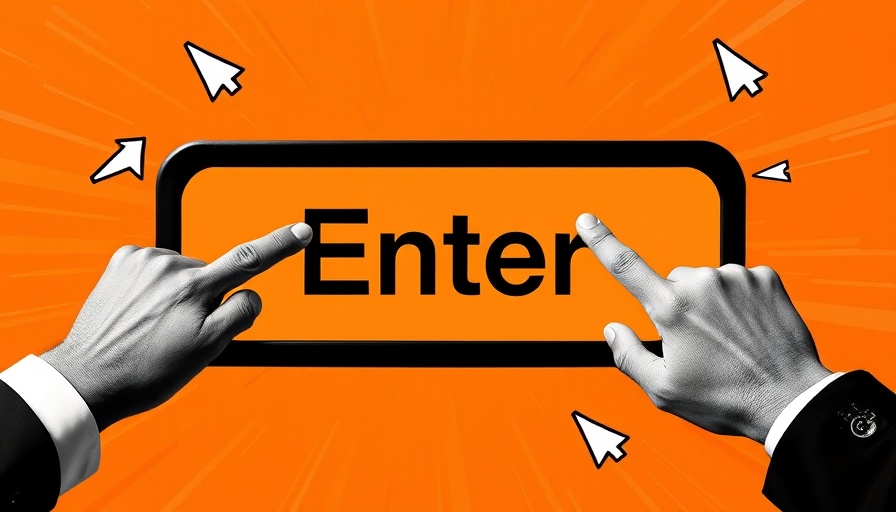 Creative call-to-action concept with Enter key and pointers.