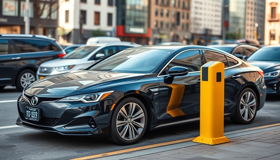Parking enforcement innovations: car with yellow device on urban street.
