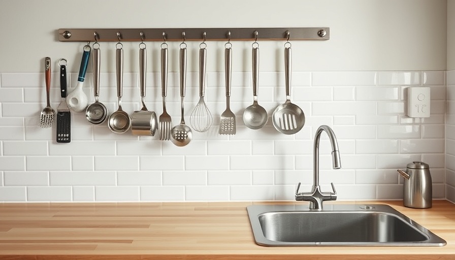 Household kitchen organization hack with magnetic strip