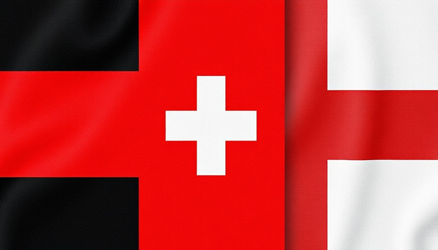 Textured collage of DACH region flags symbolizing tech cooperation.