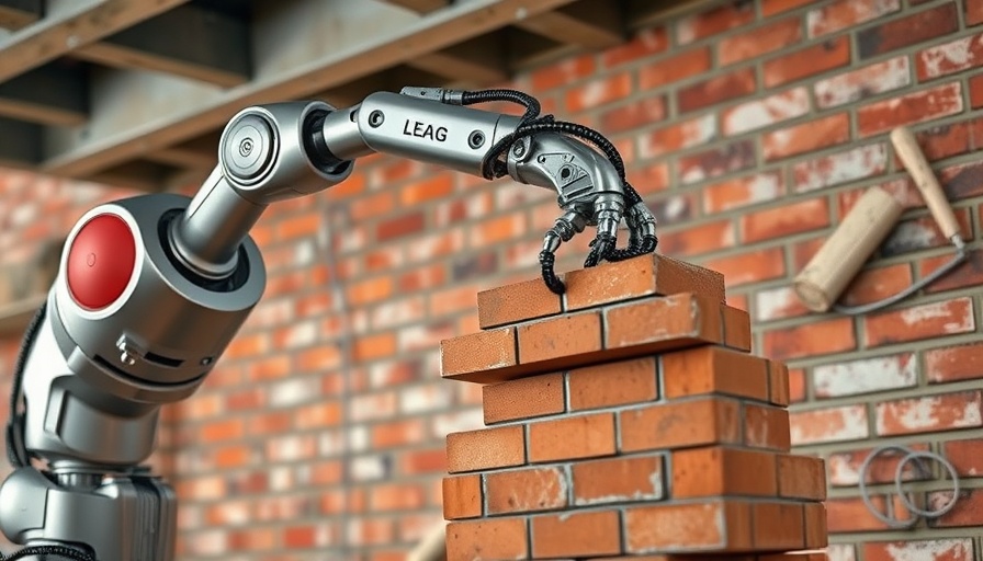 Robotic arm constructing a wall, hinting at tech potential to solve Europe's housing crisis.