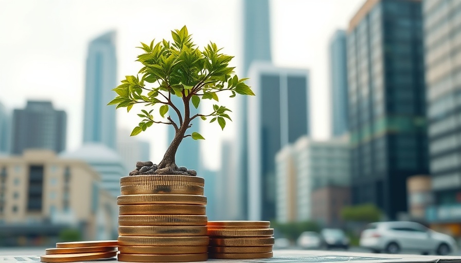 European climate tech funding visual with tree on coins.
