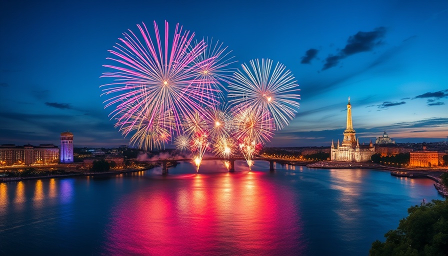Vibrant fireworks in a state where fireworks are legal.