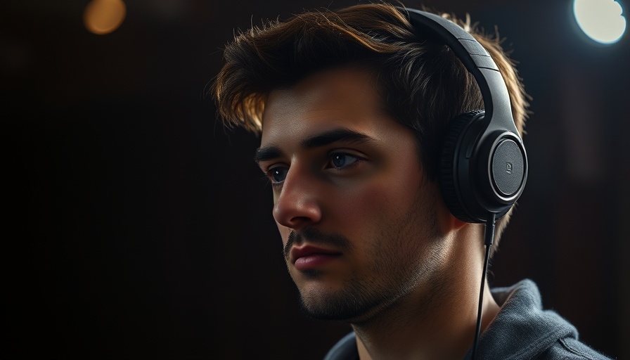 Contemplative man with headphones, rediscovering strength in silence.