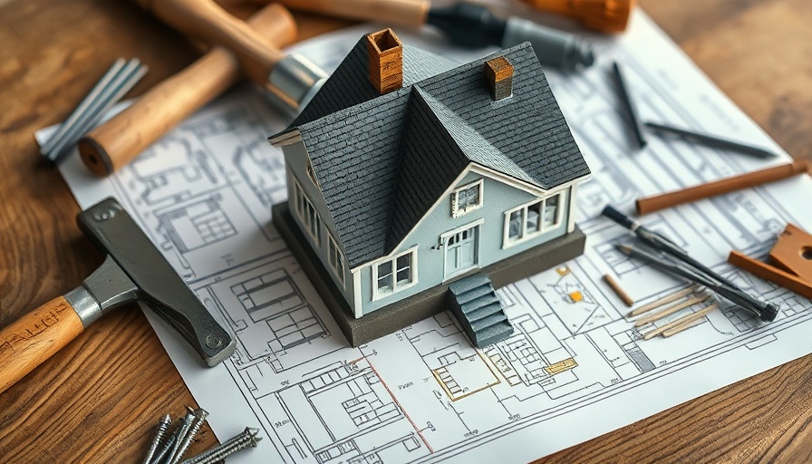 Miniature house with tools on blueprints indicating home projects cost increase.