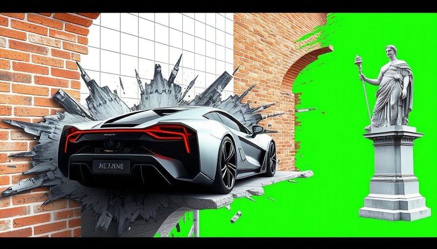 AI Hype Index conceptual image with car and statue contrast.