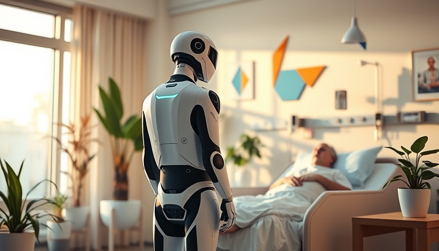 AI care companion in a futuristic hospital setting