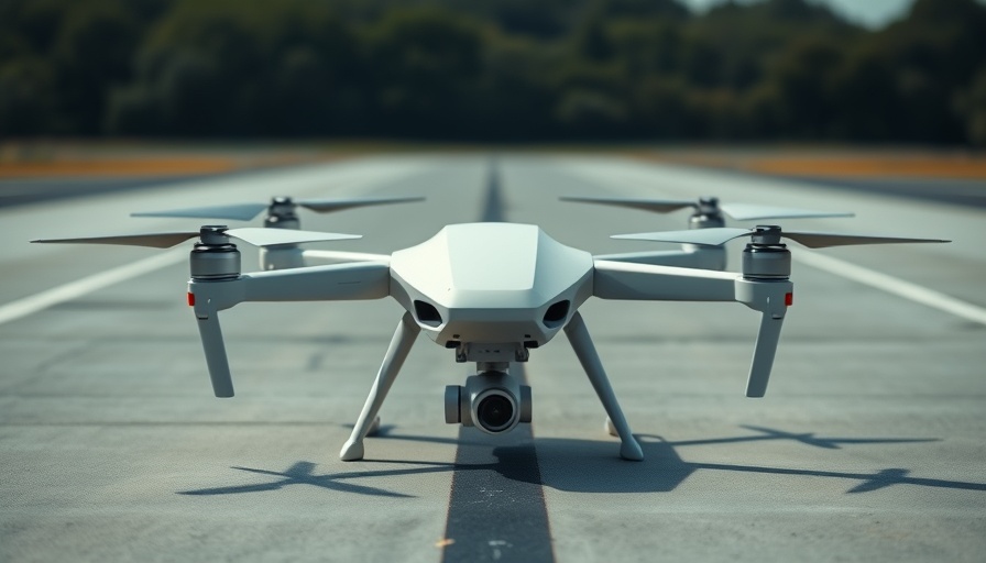Advanced dual-use drone technology on a runway.