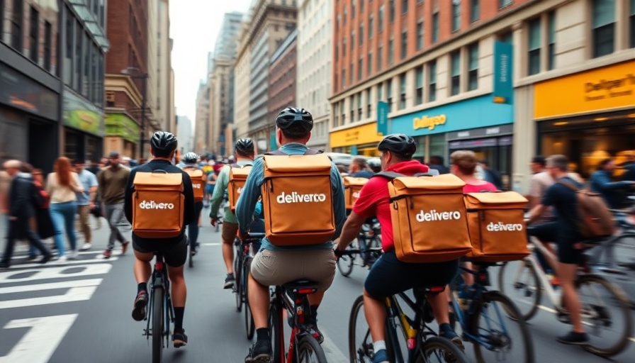 DoorDash acquisition of Deliveroo symbolized by cycling Deliveroo riders.