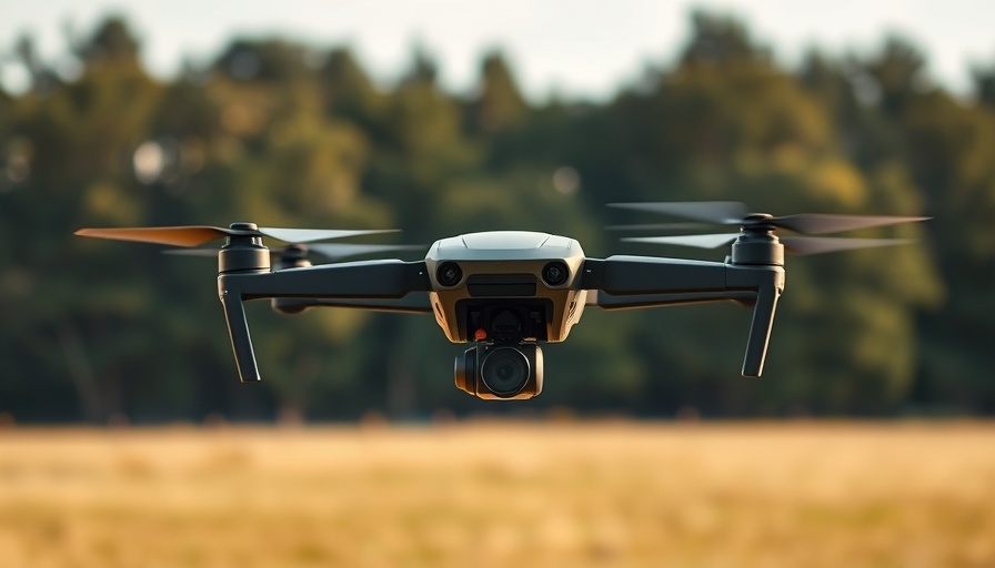Autonomous drone interceptor taking off in open field.