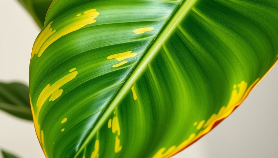 Sick Monstera leaf showing signs of yellowing and browning.
