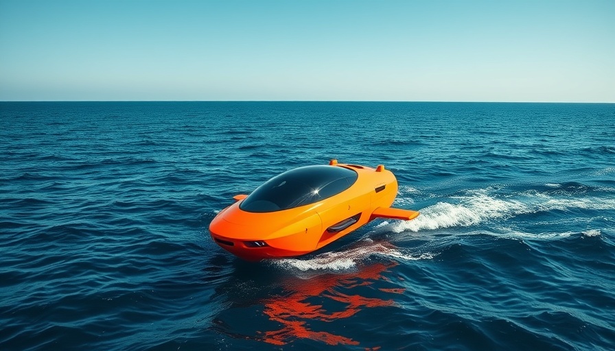 Autonomous sea drone in Danish waters reflecting sunlight