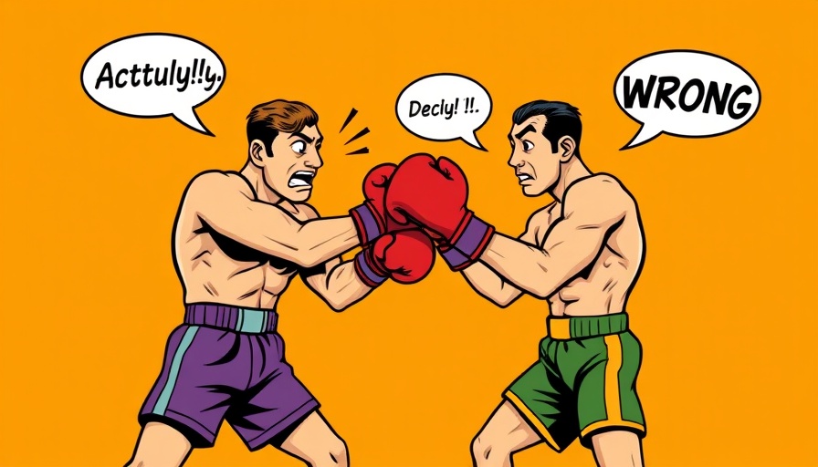 Vintage comic boxers fighting with speech bubbles, illustrating conflict.