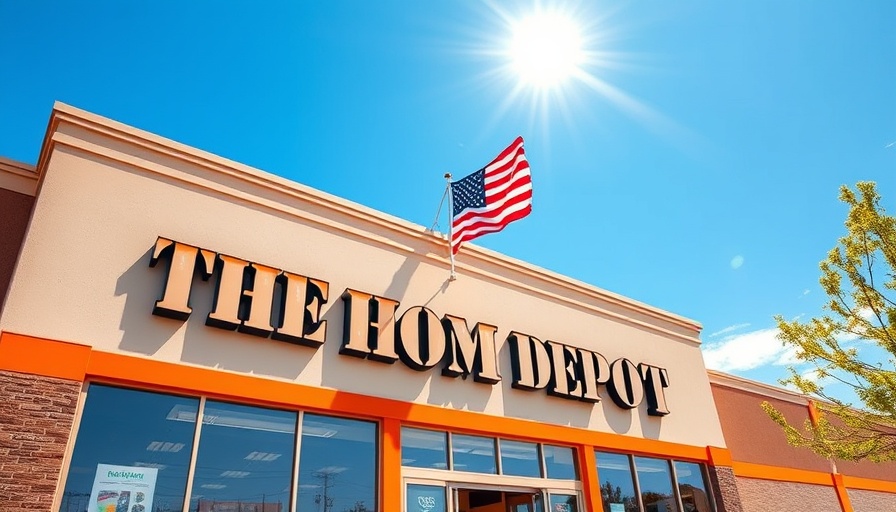 Sunny Home Depot store exterior showcasing branding with pricing strategy.