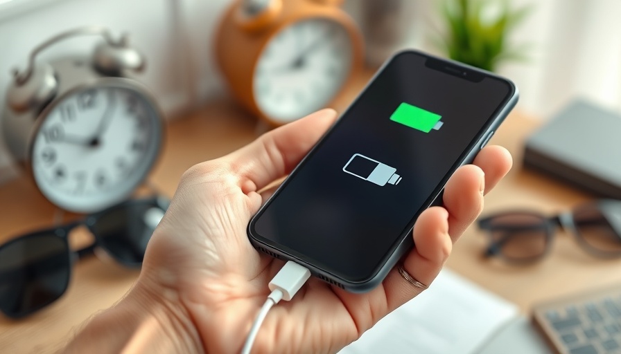 Phone with charging issues displaying low battery icon.