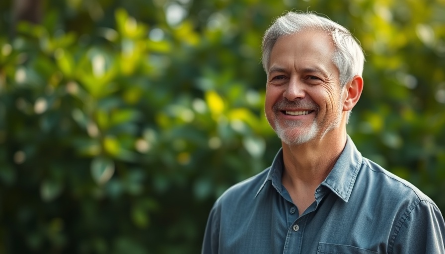 Calm middle-aged man in garden, Europe tech competitiveness