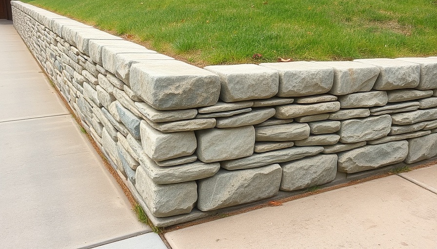Rustic retaining wall prevents collapse of grass slope.