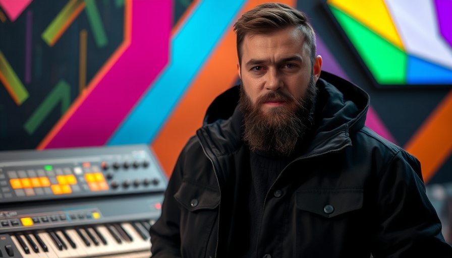 Bearded man with colorful background, 95-5 rule marketing strategy.