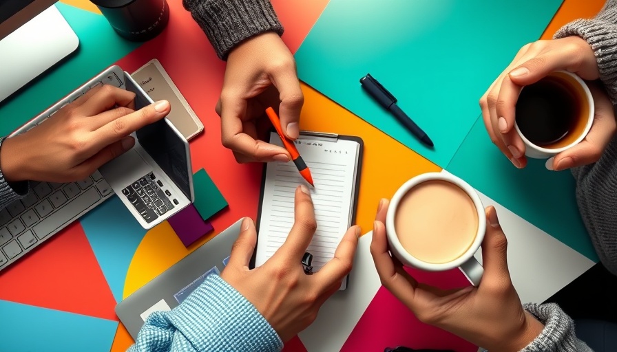 AI agents training methodology concept with diverse hands in a modern workspace.