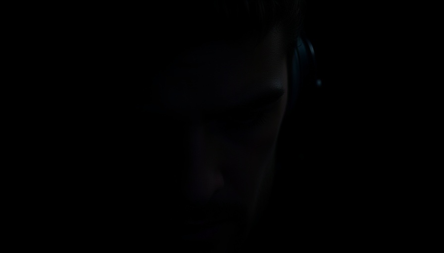 Man in shadows wearing headphones, deep in thought, Addicted to the Familiar.