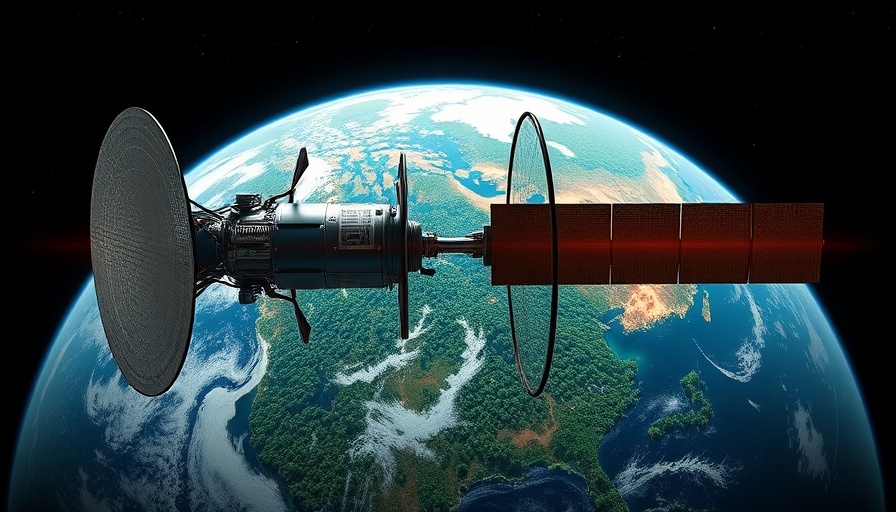 Advanced satellite performing biomass satellite carbon measurement over Earth.