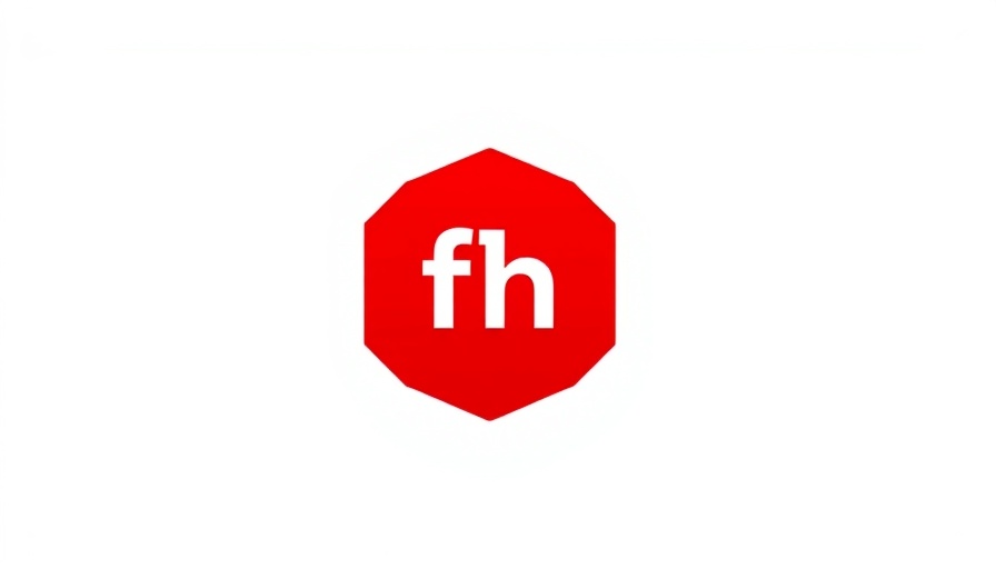 Modern red hexagonal logo with 'fh' for Home Repair Tips Newsletter Subscription.