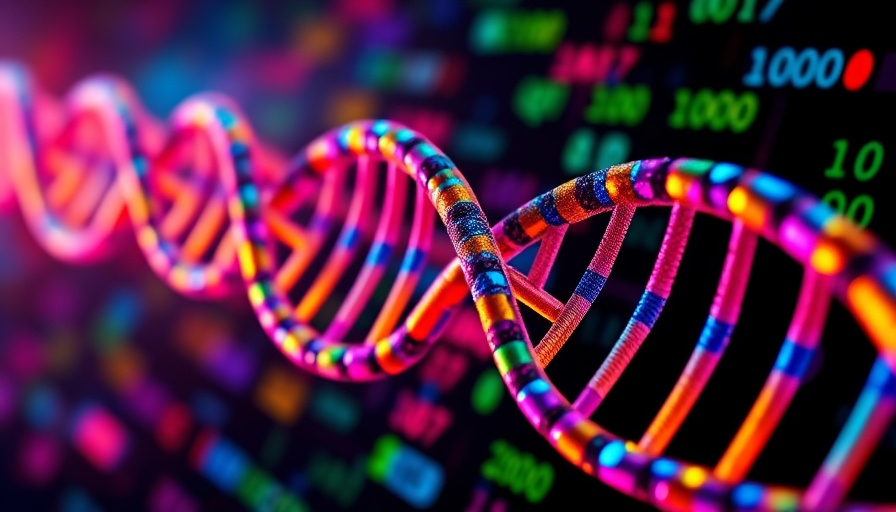 Google AlphaGenome AI colorful DNA sequence pattern.