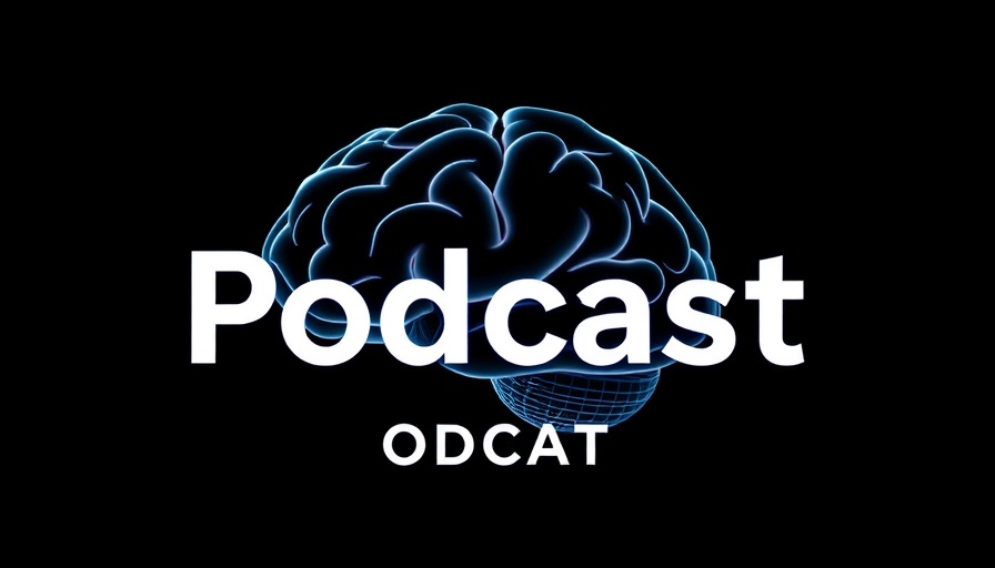 Podcast cover on AI job creation and disruption with digital brain graphic.