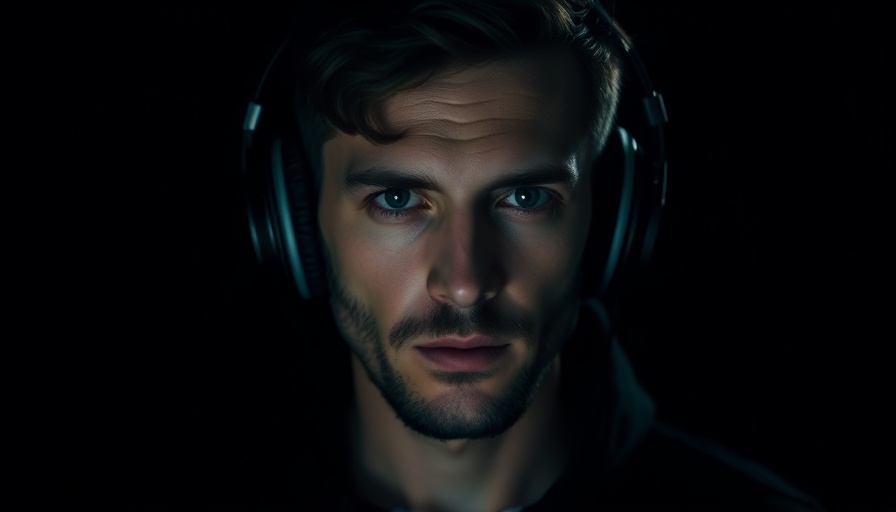 Your Future Doesn’t Care About Your Past - Man with headphones in moody podcast setting.