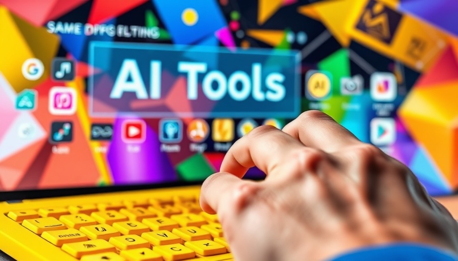 AI video tools interface with vibrant digital elements.