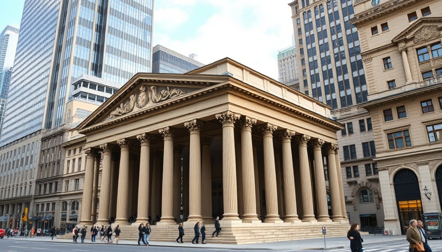 Visma IPO London: Historic building with Corinthian columns in a bustling city.