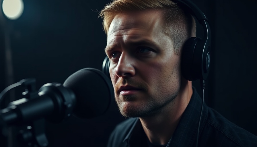 Man with headphones during a podcast, contemplating self-empowerment in 2025.