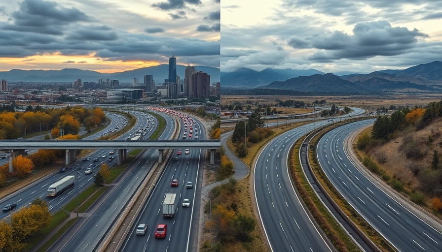 Contrasting highways showing safest and most dangerous cities to drive in 2025