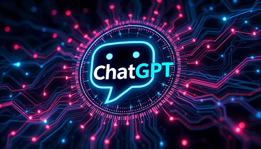 Glowing ChatGPT logo with neural patterns, depicting AI bias.