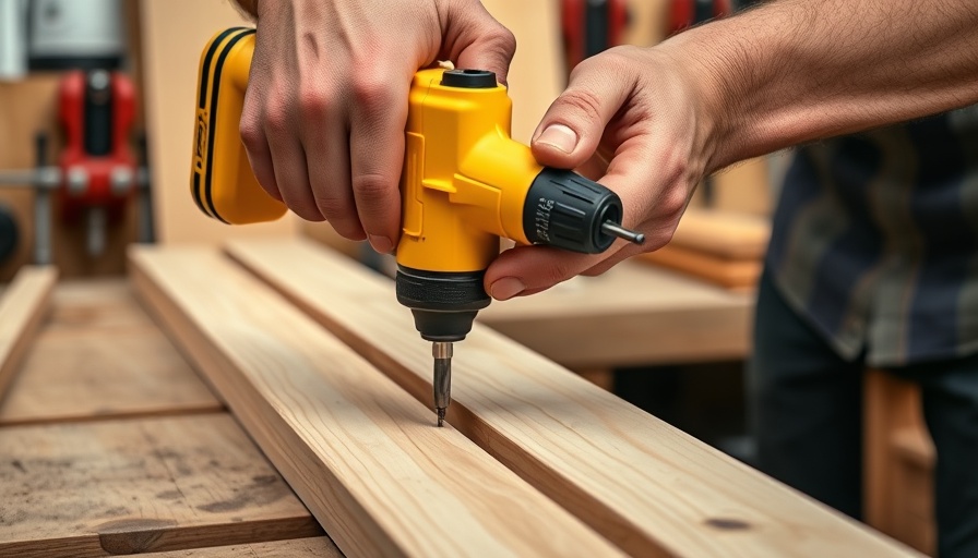 Choosing Drill Bits and Materials: Person uses drill on wood in workshop.