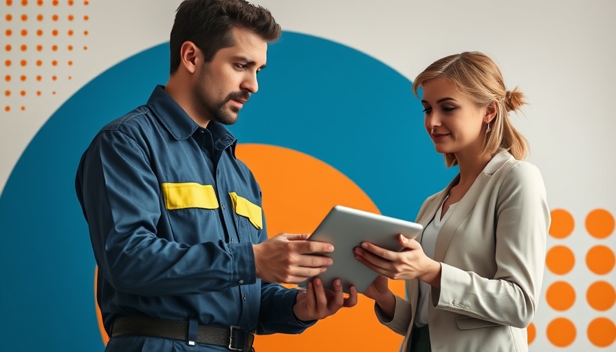 Best CRMs for Pest Control Companies 2025: Engaged discussion over a tablet.