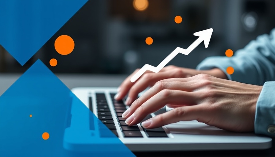 Graphic of hands on a laptop with SEO icons, highlighting best AI SEO tools.